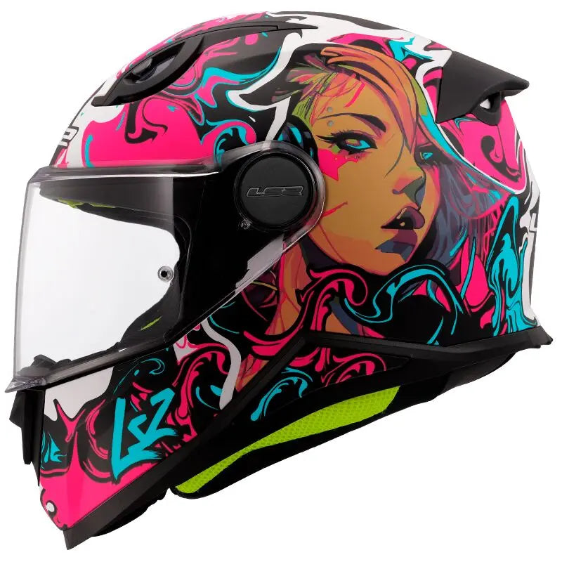 LS2 FF812 Kids Full Face Helmet Cyberg Purple Cyan - FREE UK Shipping, FREE 365 Day Returns | Moto Central