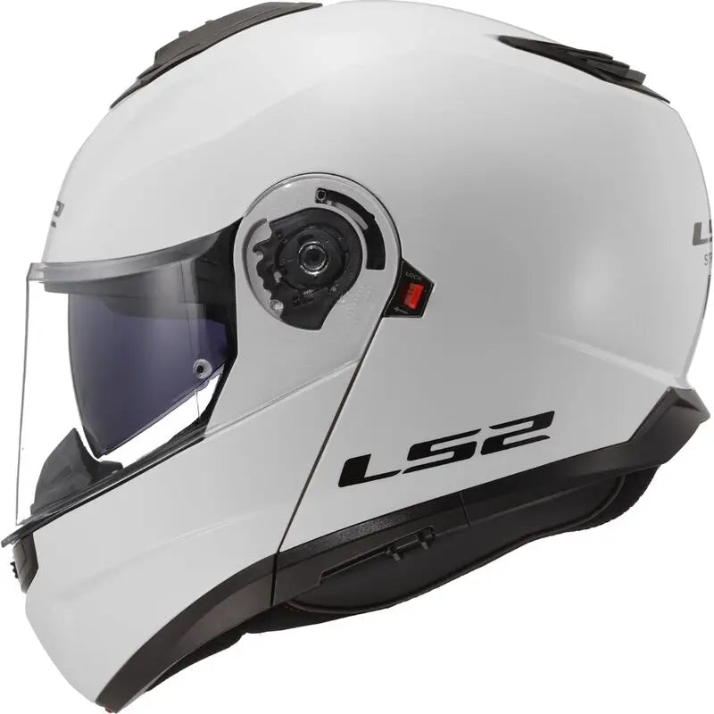 LS2 FF908 Strobe 2 ECE 22.06 Flip-Up Helmet Gloss White - FREE UK Shipping, FREE 365 Day Returns | Moto Central