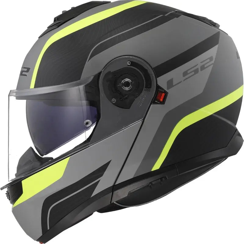 LS2 FF908 Strobe 2 ECE 22.06 Flip-Up Helmet Monza Matt Black / Hi-Viz Yellow - FREE UK Shipping, FREE 365 Day Returns | Moto Central