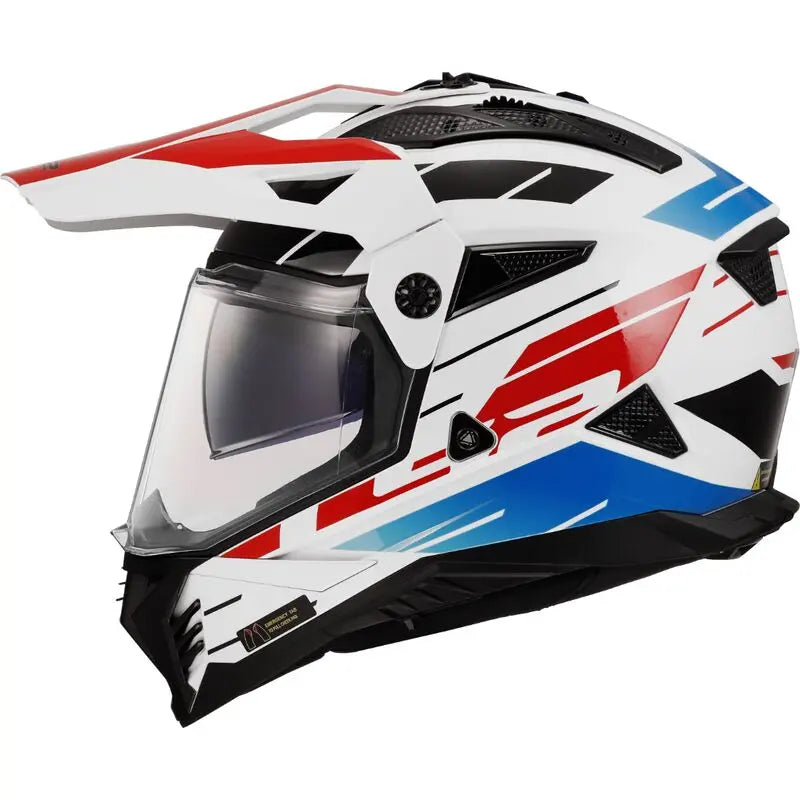 LS2 MX702 Pioneer 2 ECE 22.06 Adventure Helmet Namib White / Blue / Red - FREE UK Shipping, FREE 365 Day Returns | Moto Central