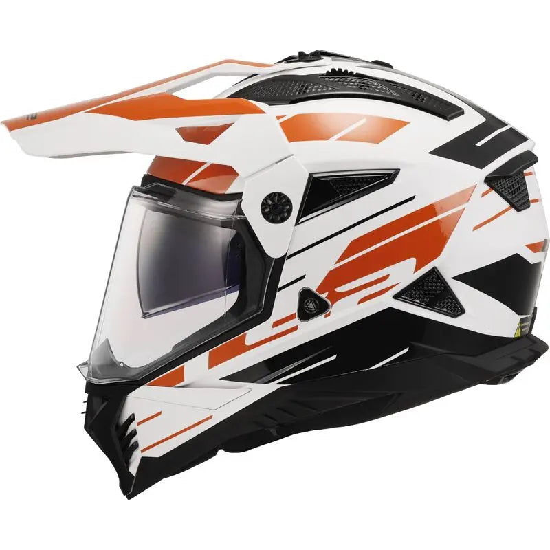 LS2 MX702 Pioneer 2 ECE 22.06 Adventure Helmet Namib White / Orange - FREE UK Shipping, FREE 365 Day Returns | Moto Central