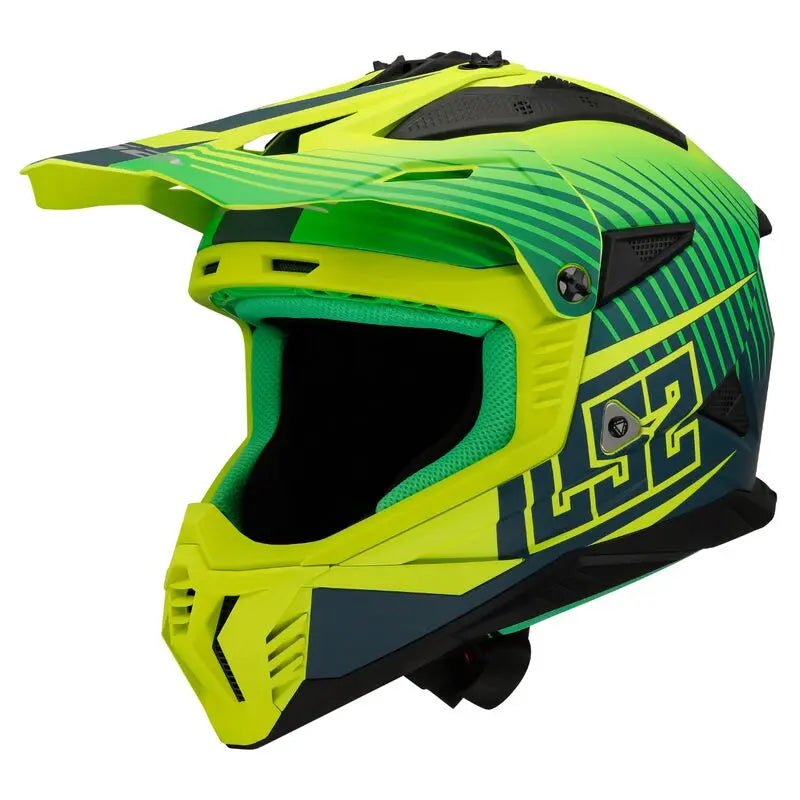 LS2 MX708 Fast 2 ECE 22.06 Duck Matt Hi-Viz Green / Hi-Viz Yellow  - FREE UK Shipping, FREE 365 Day Returns | Moto Central