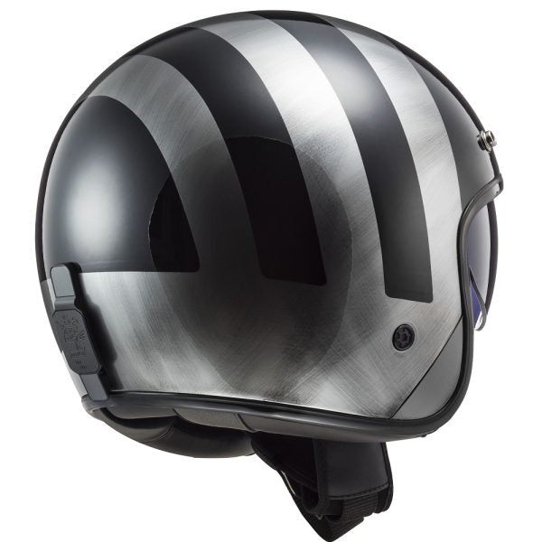 LS2 OF601 Bob 2 ECE 22.06 Open Face Helmet Lines Black Jeans