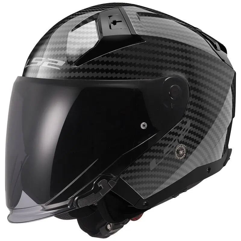 LS2 OF603 Infinity 2 Carbon ECE 22.06 Open Face Helmet Gloss Carbon - FREE UK Shipping, FREE 365 Day Returns | Moto Central