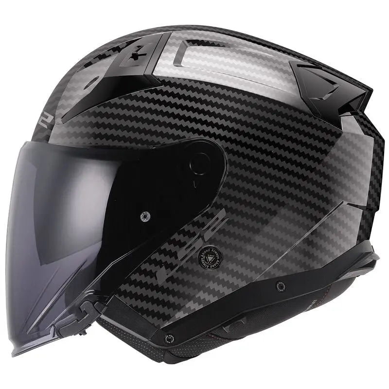 LS2 OF603 Infinity 2 Carbon ECE 22.06 Open Face Helmet Gloss Carbon - FREE UK Shipping, FREE 365 Day Returns | Moto Central