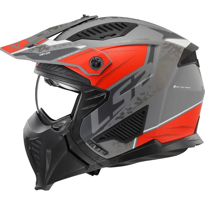 LS2 OF606 Drifter ECE 22.06 Open Face Helmet Devor Matt Silver / Titanium / Red - FREE UK Shipping, FREE 365 Day Returns | Moto Central