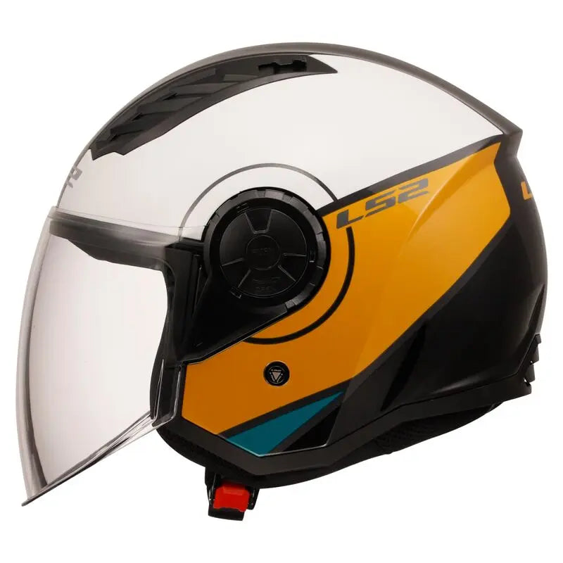 LS2 OF616 Airflow 2 ECE 22.06 Open Face Helmet Cover White / Brown - FREE UK Shipping, FREE 365 Day Returns | Moto Central