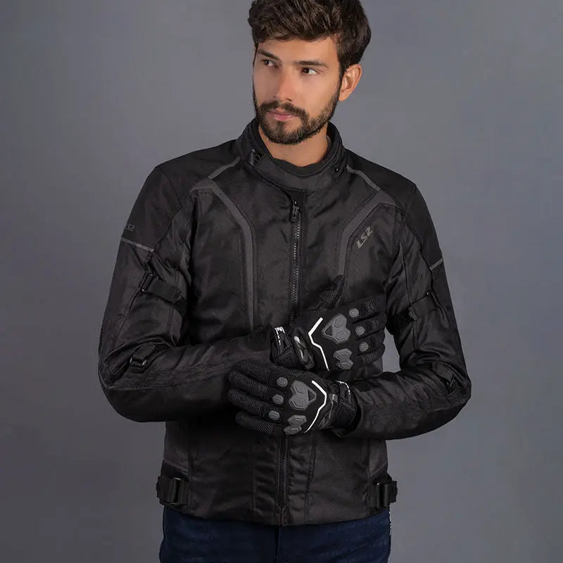 LS2 Sepang Textile Jacket Black / Dark Grey - FREE UK Shipping, FREE 365 Day Returns | Moto Central