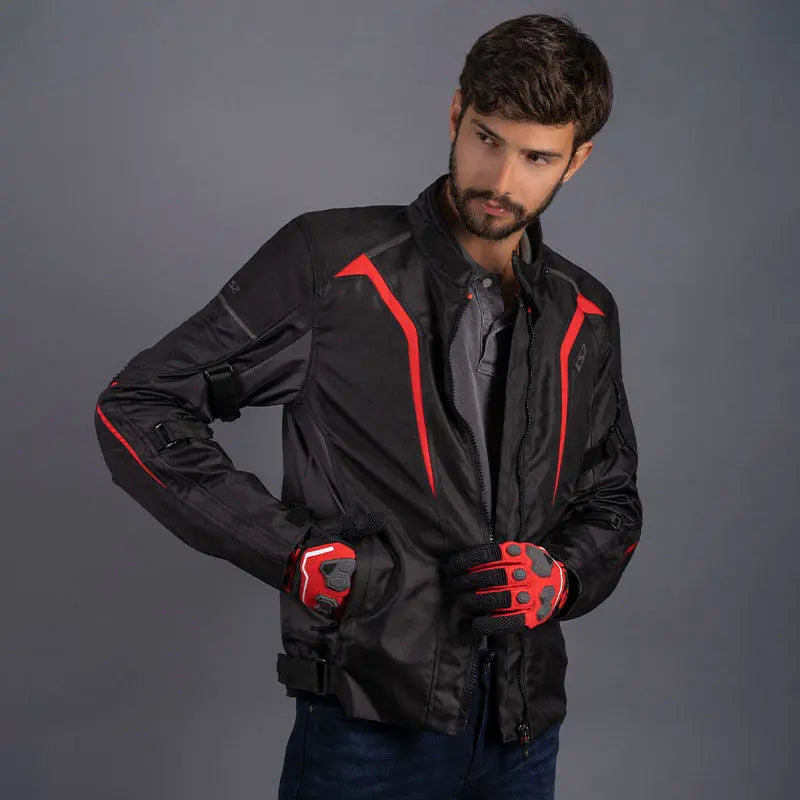 LS2 Sepang Textile Jacket Black / Grey / Red - FREE UK Shipping, FREE 365 Day Returns | Moto Central