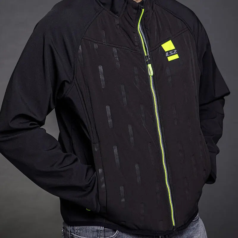 LS2 Titanium Textile Jacket Black / Hi-Viz Yellow - FREE UK Shipping, FREE 365 Day Returns | Moto Central