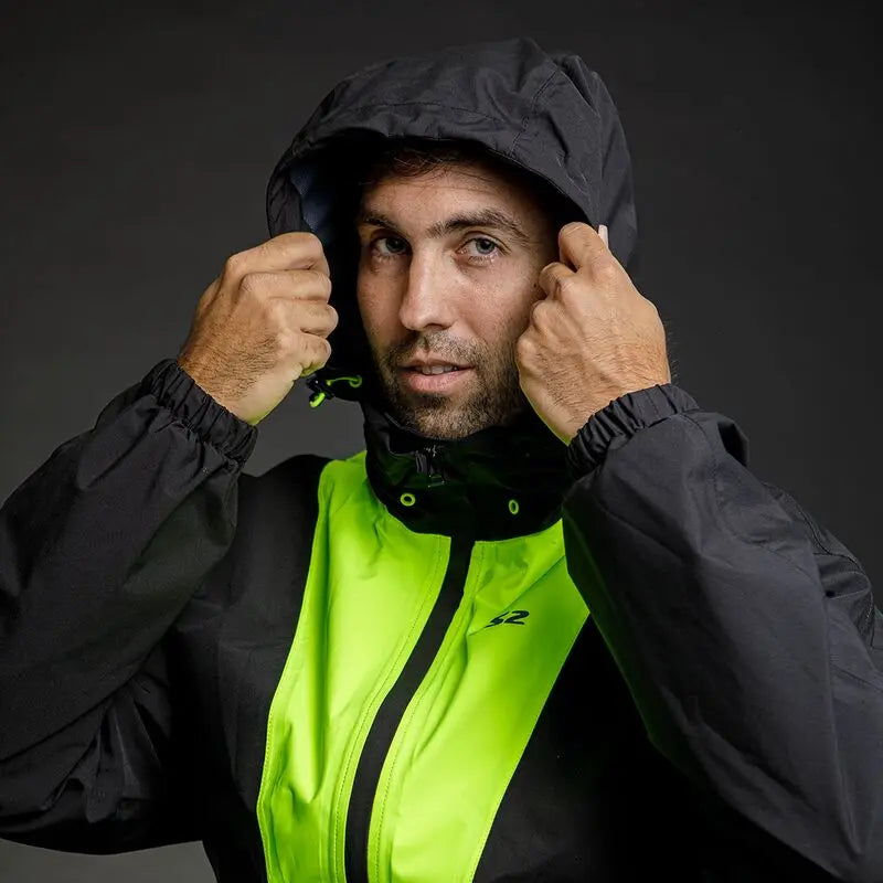 LS2 X-Rain Over Jacket Black / Hi-Viz Yellow - FREE UK Shipping, FREE 365 Day Returns | Moto Central