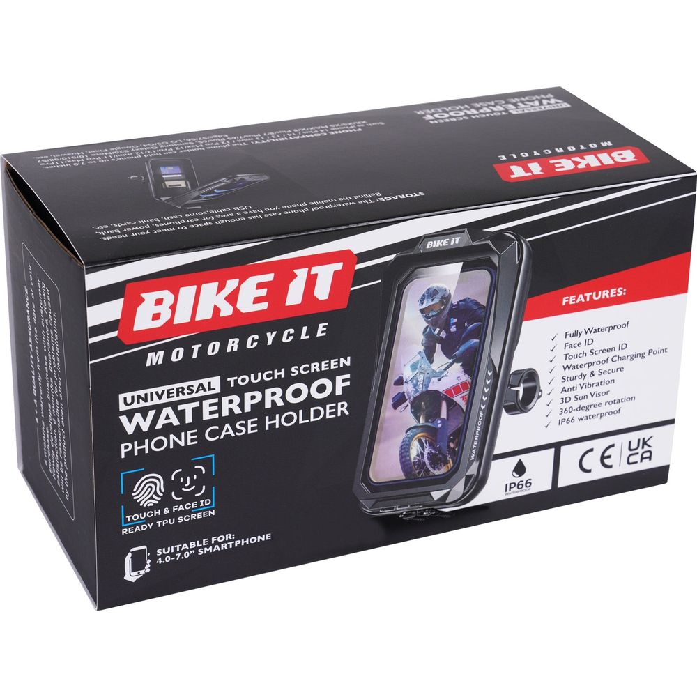 Bike It Universal Touch Screen Waterproof Phone Case Holder - FREE UK Shipping, FREE 365 Day Returns | Moto Central