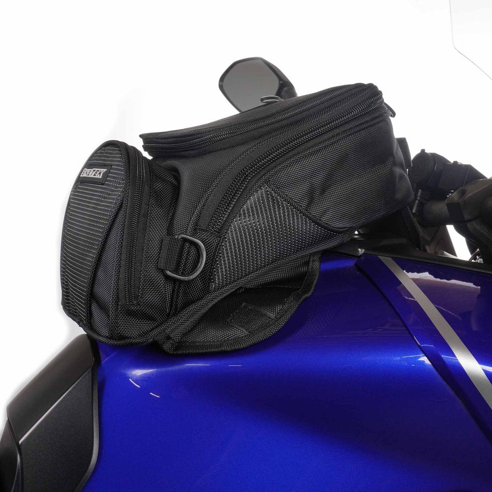 BikeTek Midi Magnetic Tank Bag With Flip Out Phone Pouch Black  - FREE UK Shipping, FREE 365 Day Returns | Moto Central