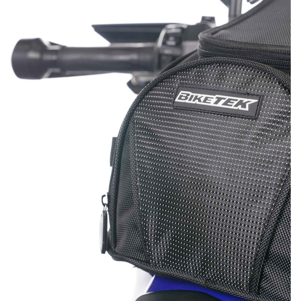 BikeTek Midi Magnetic Tank Bag With Flip Out Phone Pouch Black  - FREE UK Shipping, FREE 365 Day Returns | Moto Central