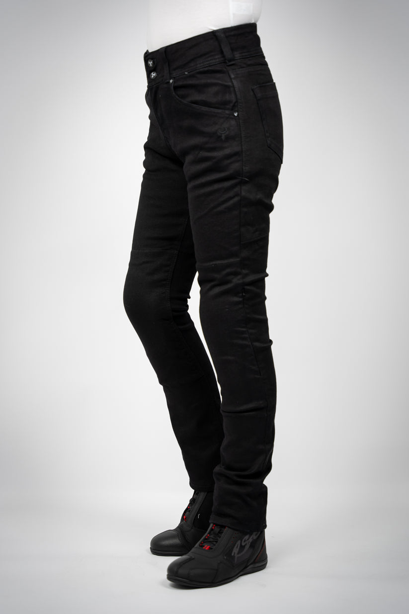 Bull-it Guardian Ladies Straight Fit Denim Jeans Black - FREE UK Shipping, FREE 365 Day Returns | Moto Central