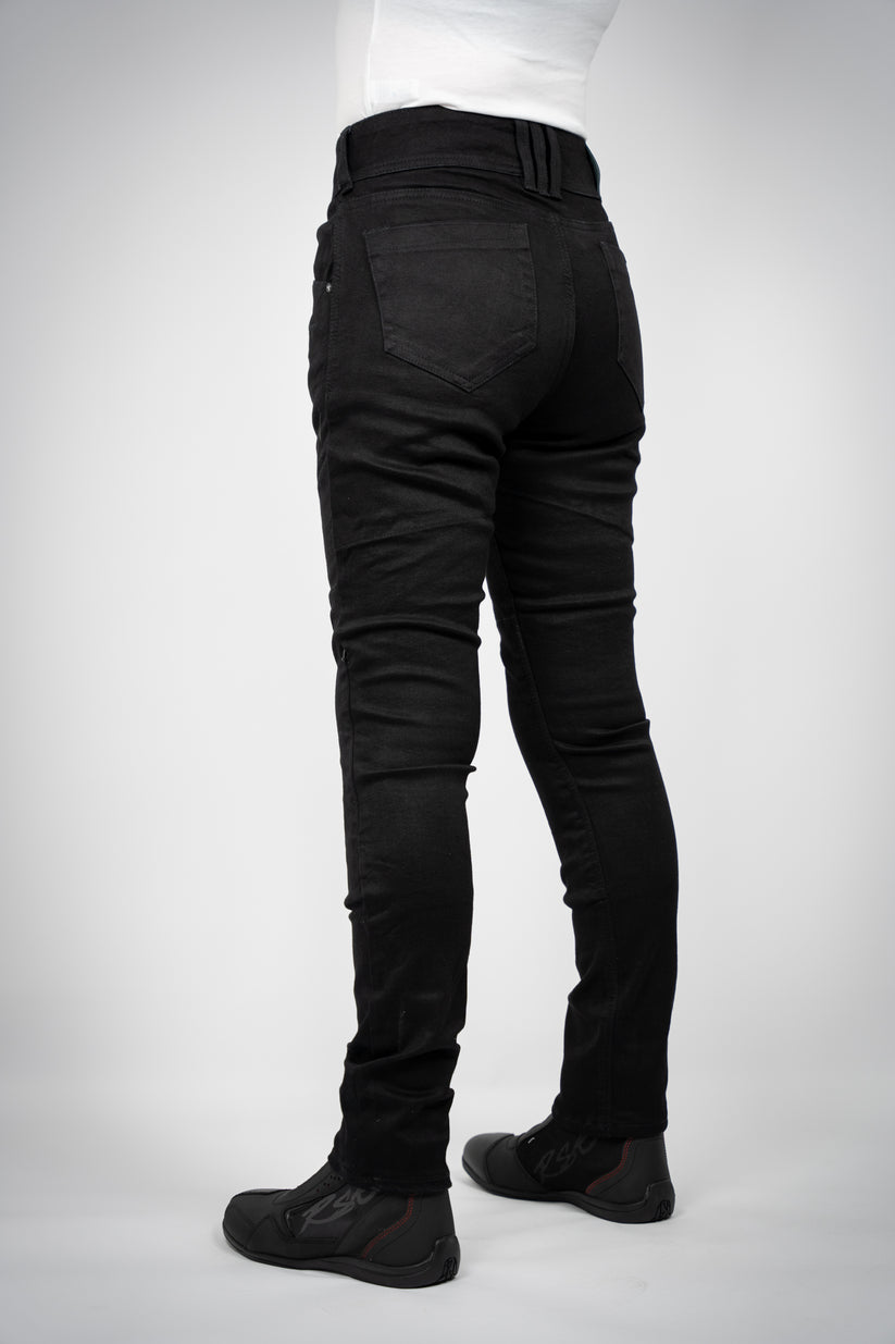 Bull-it Guardian Ladies Straight Fit Denim Jeans Black - FREE UK Shipping, FREE 365 Day Returns | Moto Central