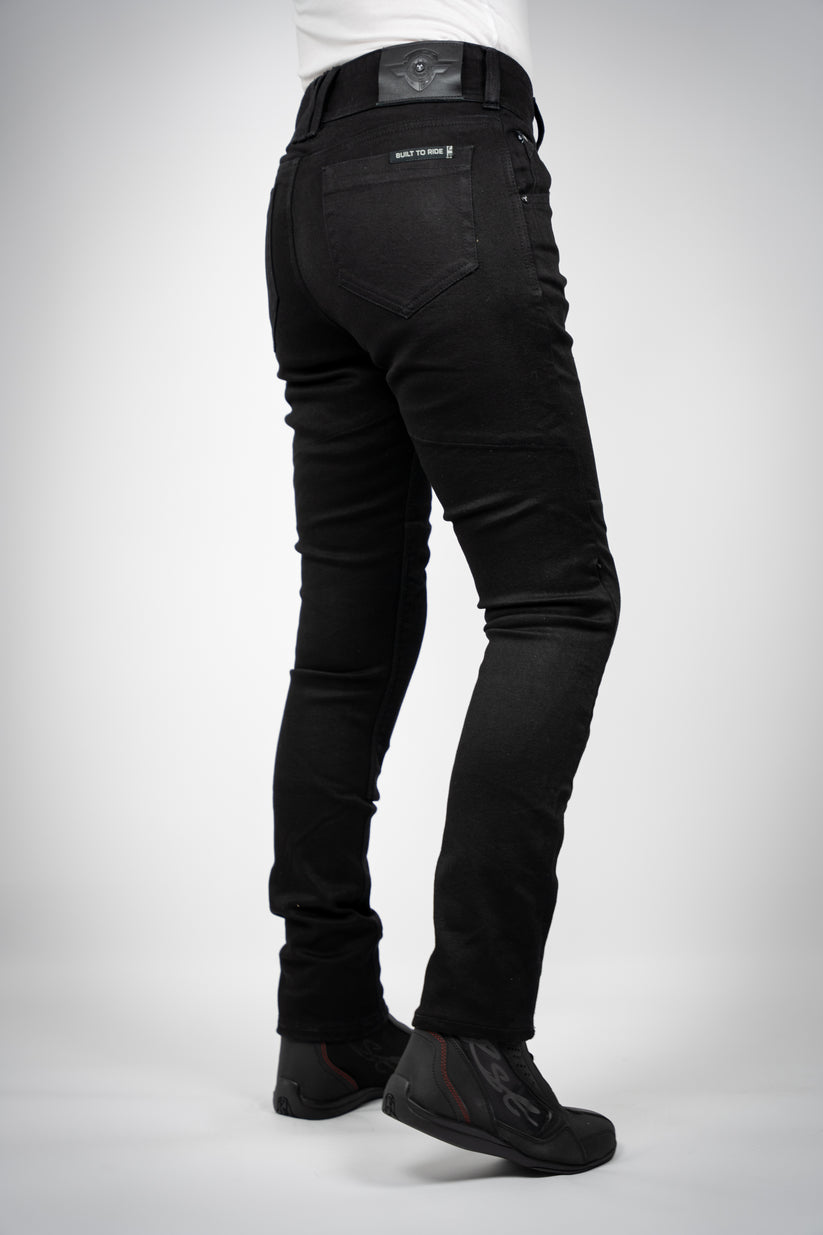 Bull-it Guardian Ladies Straight Fit Denim Jeans Black - FREE UK Shipping, FREE 365 Day Returns | Moto Central