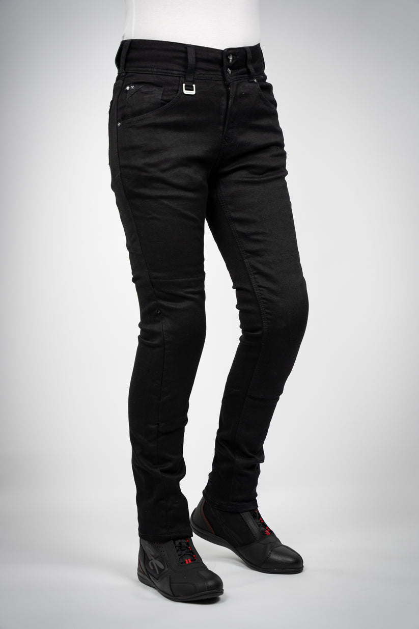 Bull-it Guardian Ladies Straight Fit Denim Jeans Black - FREE UK Shipping, FREE 365 Day Returns | Moto Central