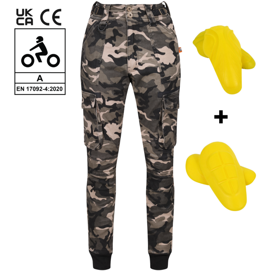 MotoGirl Lara Ladies Cargo Trouser Camo - FREE UK Shipping, FREE 365 Day Returns | Moto Central