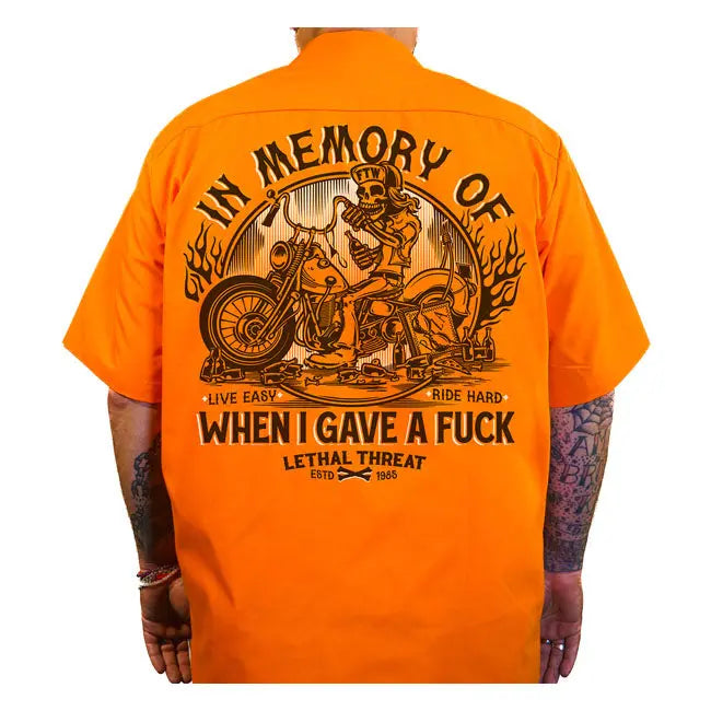 Lethal Threat In Memory Work Shirt Orange  - FREE UK Shipping, FREE 365 Day Returns | Moto Central