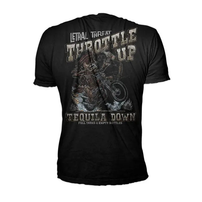 Lethal Threat Tequila Down T-Shirt Black  - FREE UK Shipping, FREE 365 Day Returns | Moto Central