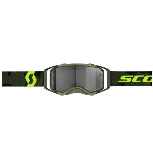 Scott Prospect Goggles Kaki Green / Neon Yellow / Light Sensitive Grey Works  - FREE UK Shipping, FREE 365 Day Returns | Moto Central