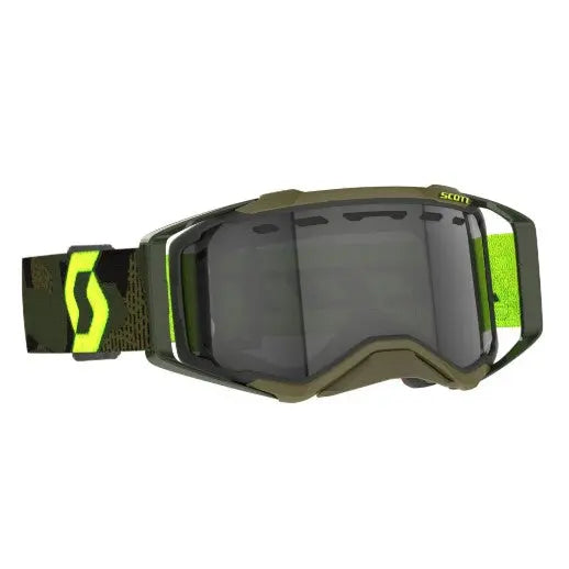 Scott Prospect Enduro Goggles Kaki Green / Neon Yellow / Light Sensitive Grey  - FREE UK Shipping, FREE 365 Day Returns | Moto Central