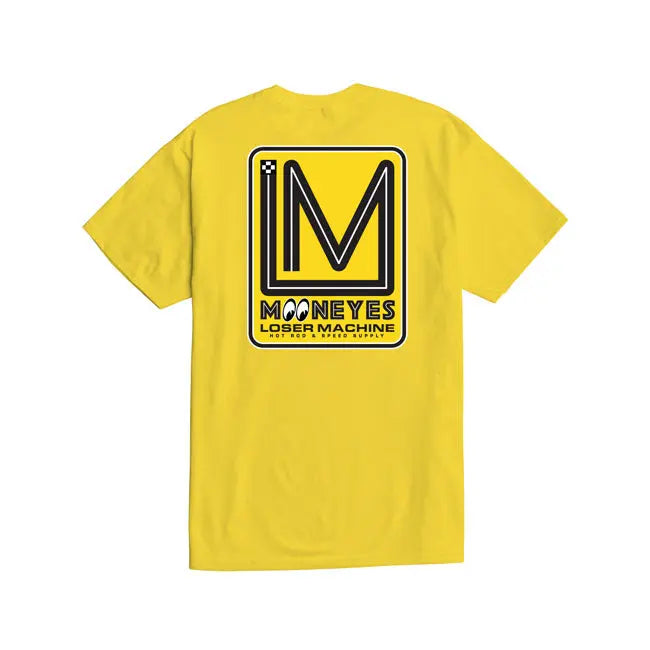 Loser Machine X Mooneyes Race Track T-Shirt Yellow  - FREE UK Shipping, FREE 365 Day Returns | Moto Central