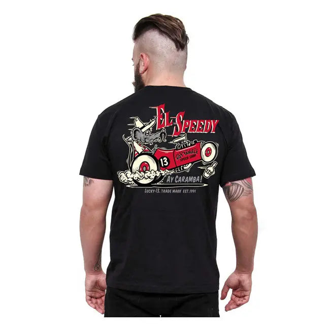 Lucky 13 EL Speedy T-Shirt Black  - FREE UK Shipping, FREE 365 Day Returns | Moto Central