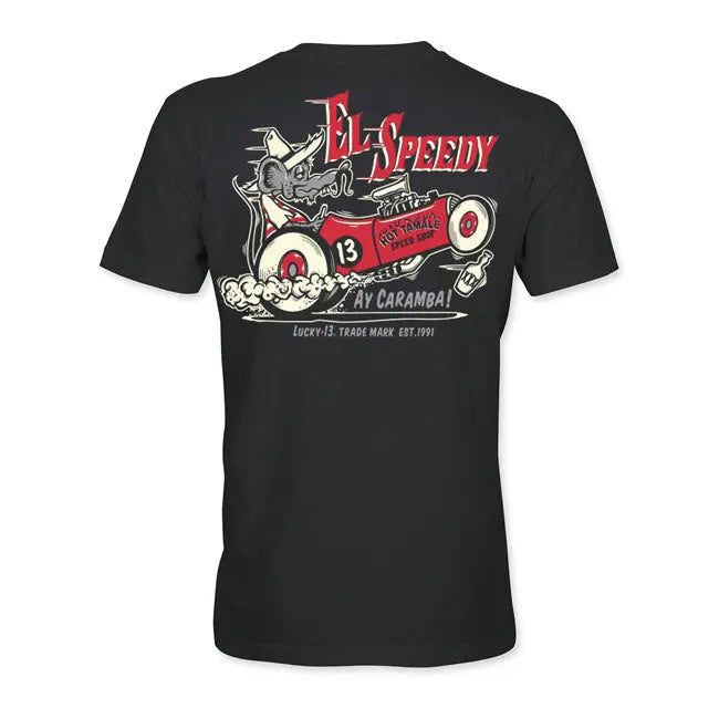 Lucky 13 EL Speedy T-Shirt Black  - FREE UK Shipping, FREE 365 Day Returns | Moto Central