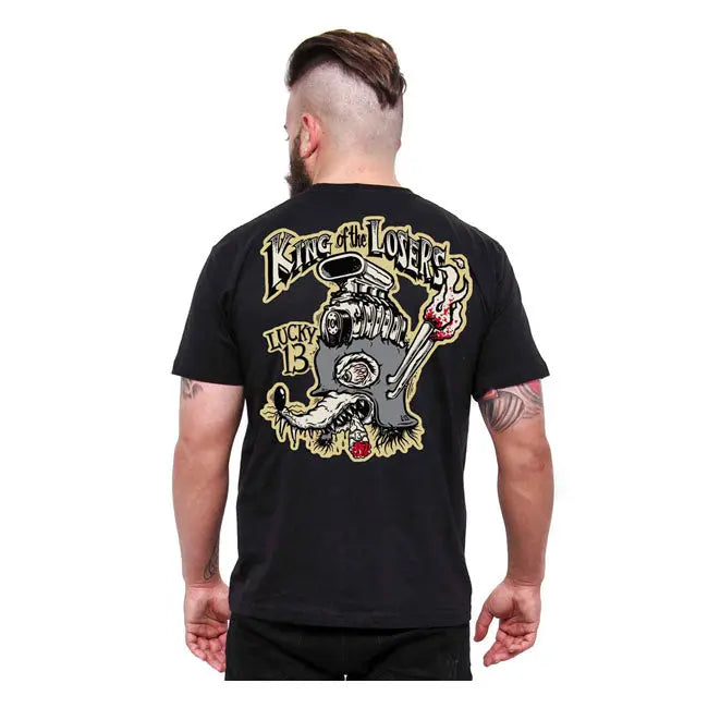 Lucky 13 King Of Losers T-Shirt Black  - FREE UK Shipping, FREE 365 Day Returns | Moto Central