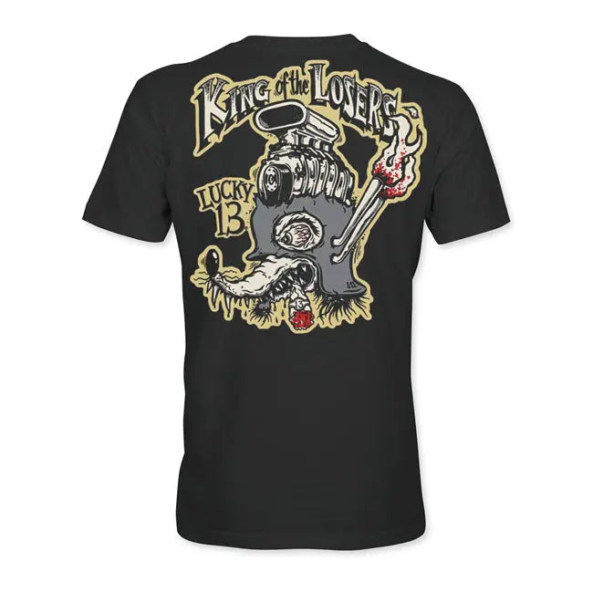 Lucky 13 King Of Losers T-Shirt Black  - FREE UK Shipping, FREE 365 Day Returns | Moto Central