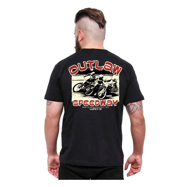 Lucky 13 Outlaw Speedway T-Shirt Black  - FREE UK Shipping, FREE 365 Day Returns | Moto Central