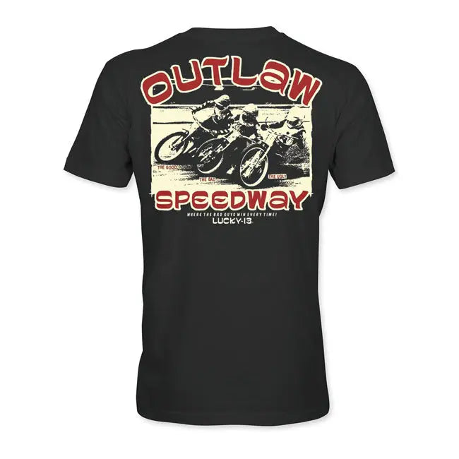 Lucky 13 Outlaw Speedway T-Shirt Black  - FREE UK Shipping, FREE 365 Day Returns | Moto Central