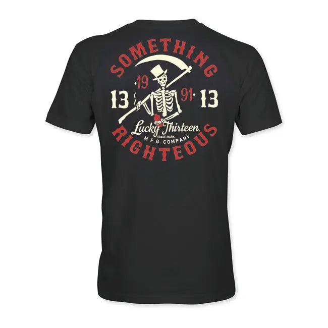 Lucky 13 Something Righteous T-Shirt Black  - FREE UK Shipping, FREE 365 Day Returns | Moto Central