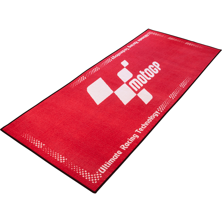 MotoGP Red With White Logo Pro Garage Pit Mat - FREE UK Shipping, FREE 365 Day Returns | Moto Central