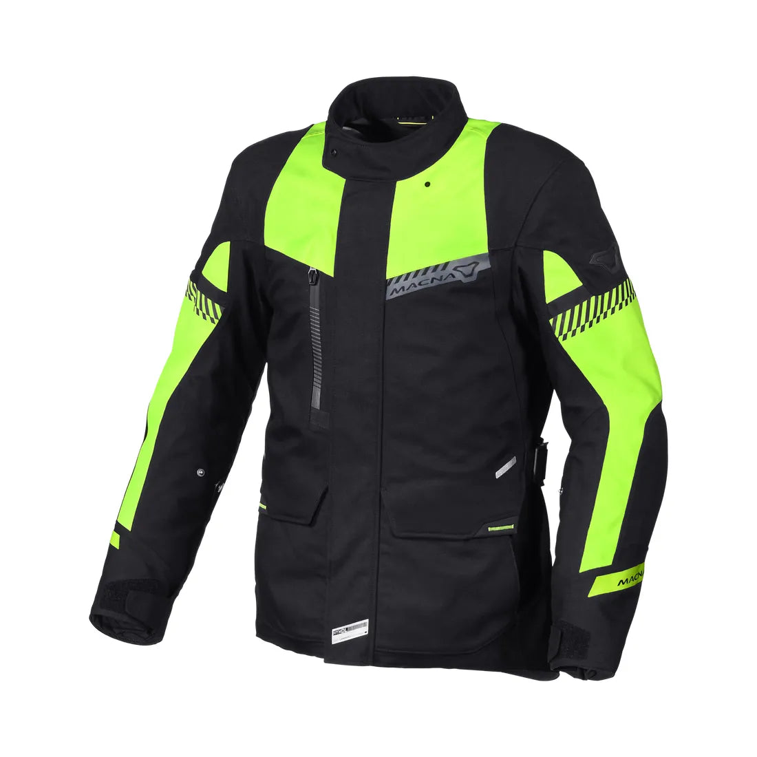 Macna Aspire Textile Jacket Black / Fluo Yellow - FREE UK Shipping, FREE 365 Day Returns | Moto Central