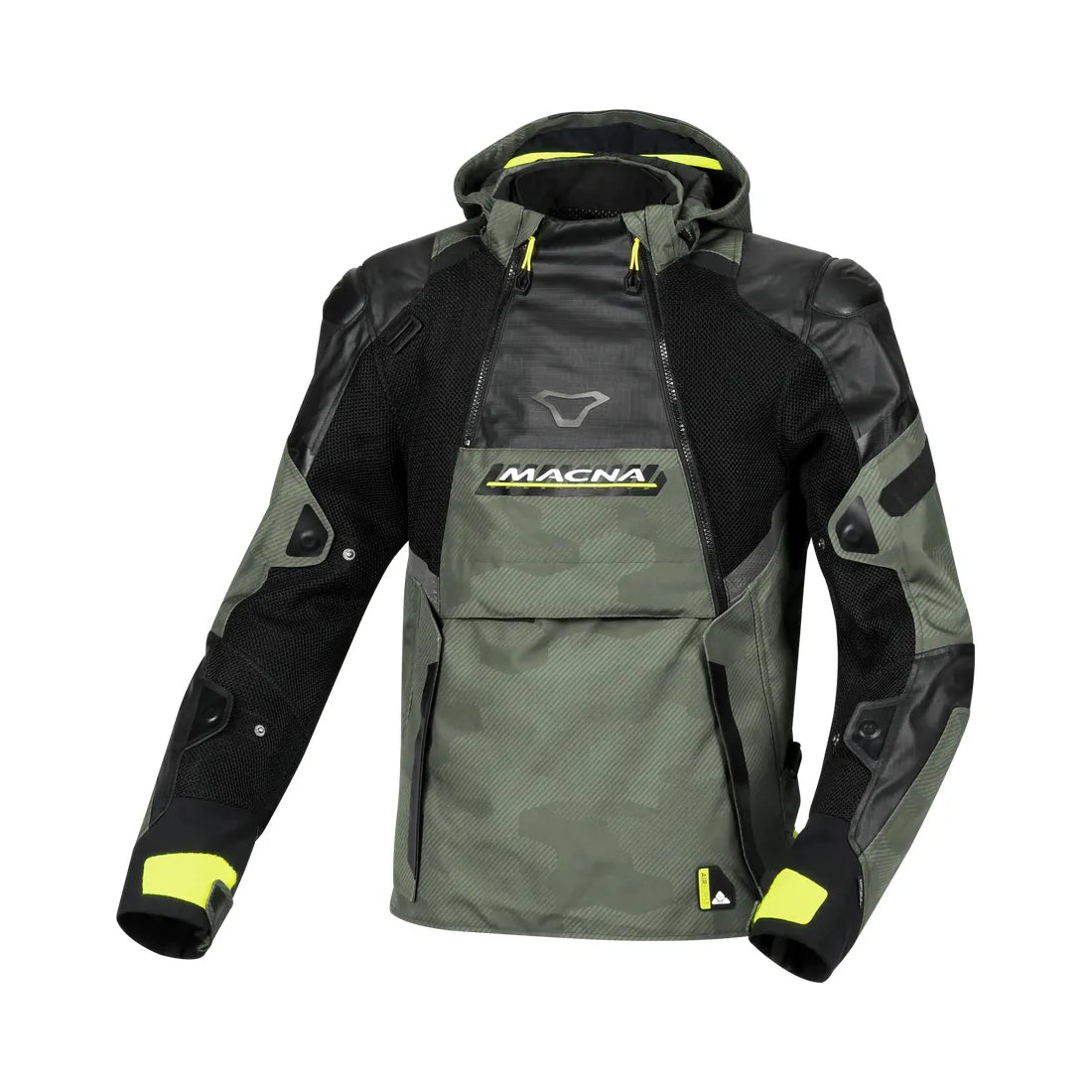 Macna Bradical Textile Jacket Green / Black / Fluo Yellow - FREE UK Shipping, FREE 365 Day Returns | Moto Central