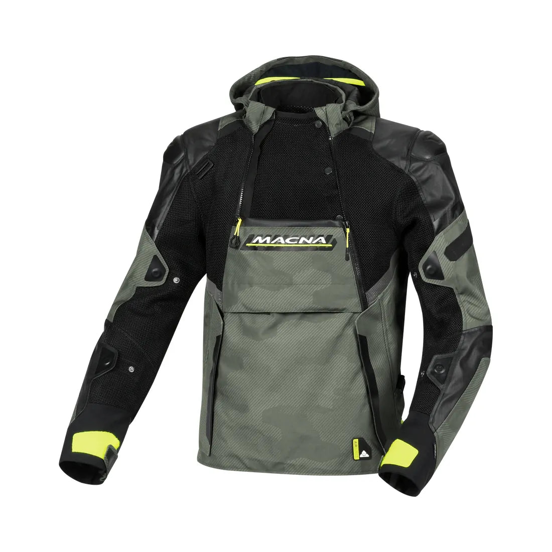 Macna Bradical Textile Jacket Green / Black / Fluo Yellow - FREE UK Shipping, FREE 365 Day Returns | Moto Central