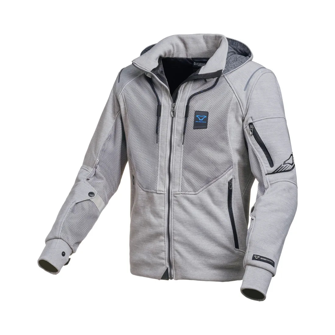 Macna Breeze Hoodie Light Grey - FREE UK Shipping, FREE 365 Day Returns | Moto Central