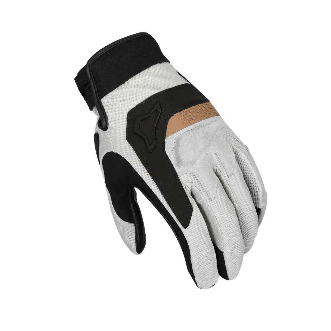 Macna Congra Short Textile Gloves Light Grey / Black / Bronze - FREE UK Shipping, FREE 365 Day Returns | Moto Central