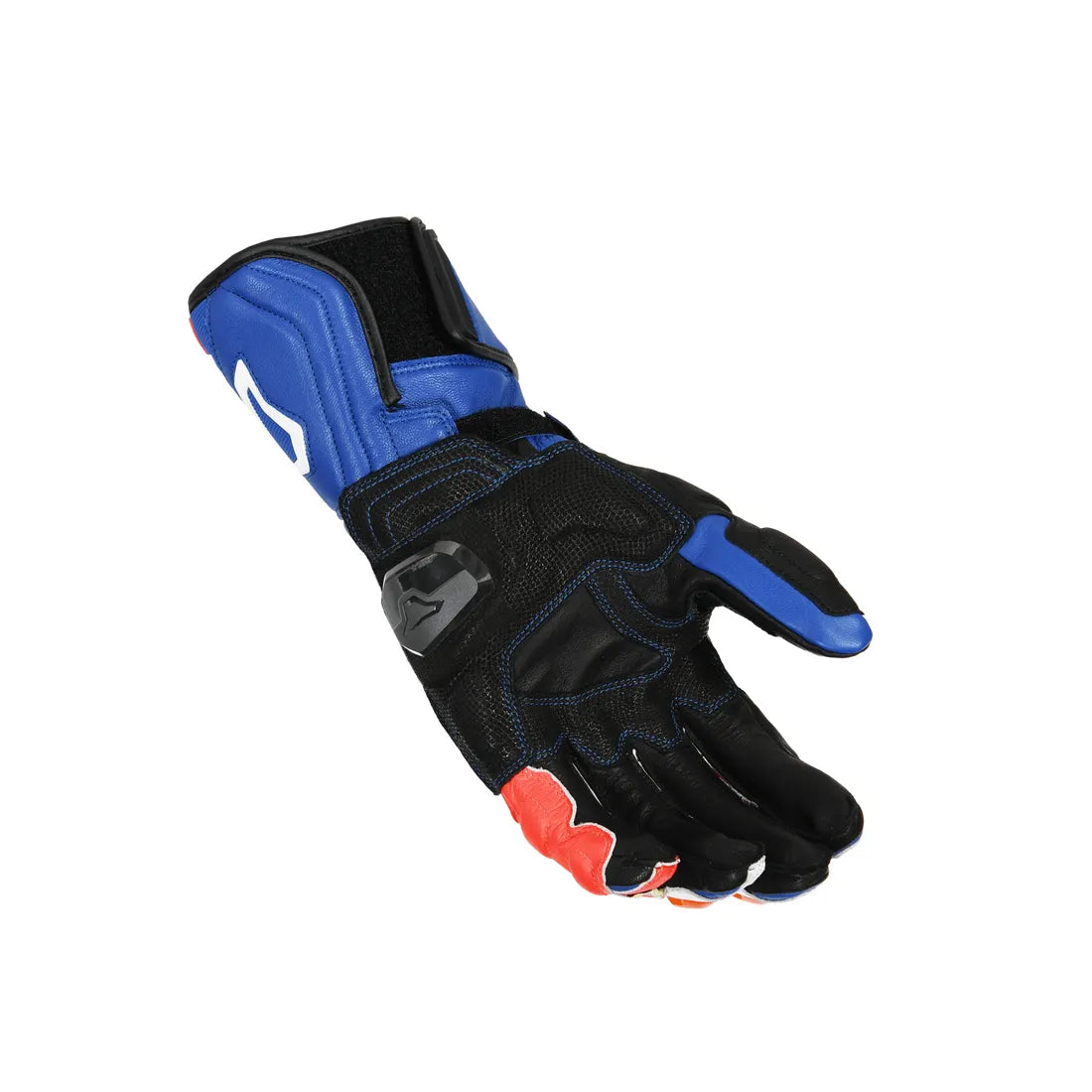 Macna Powertrack Leather Gloves Blue / Black / White - FREE UK Shipping, FREE 365 Day Returns | Moto Central