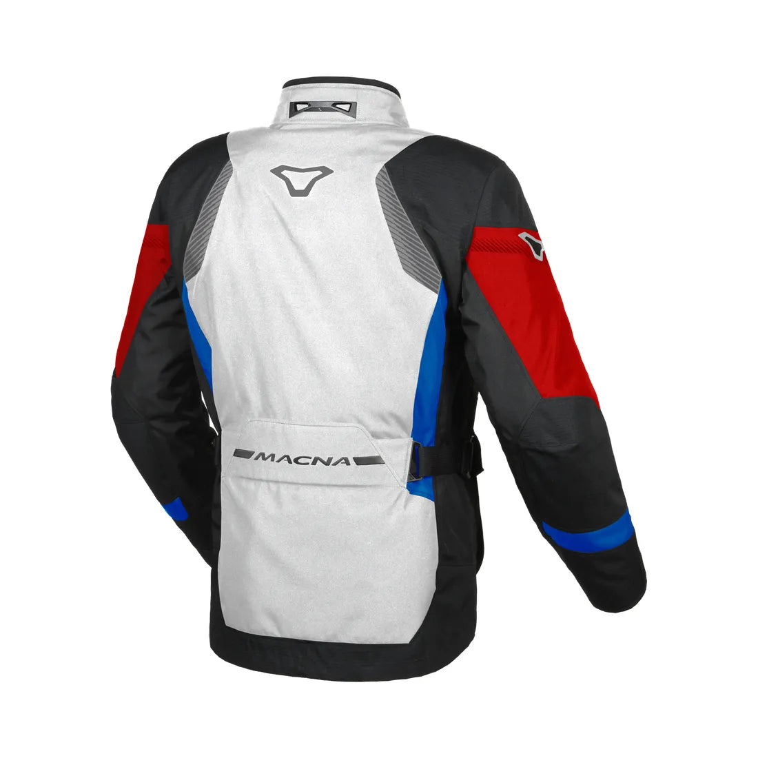 Macna Rancher Textile Jacket Light Grey / Blue / Red - FREE UK Shipping, FREE 365 Day Returns | Moto Central