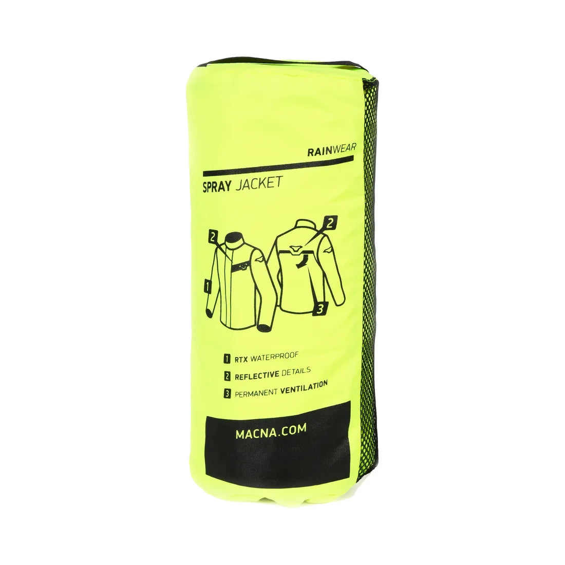 Macna Spray Rain Over Jacket Fluo Yellow - FREE UK Shipping, FREE 365 Day Returns | Moto Central