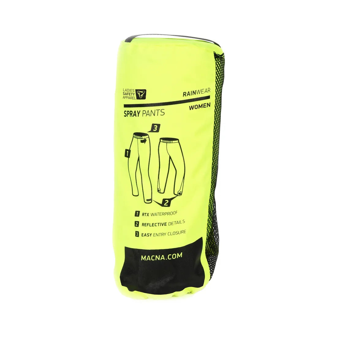 Macna Spray Ladies Rain Over Trouser Fluo Yellow - FREE UK Shipping, FREE 365 Day Returns | Moto Central