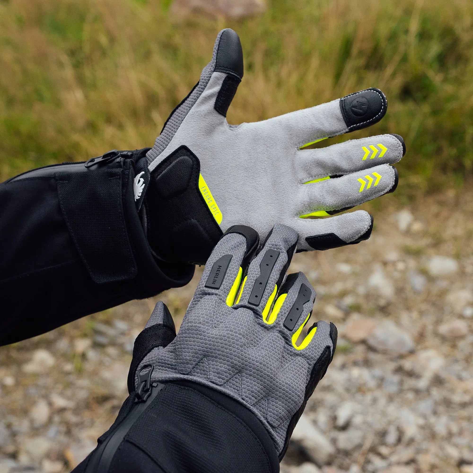 Merlin Aerolite D3O Enduro Gloves Grey FREE UK Delivery, FREE 365 Day Returns | Moto Central