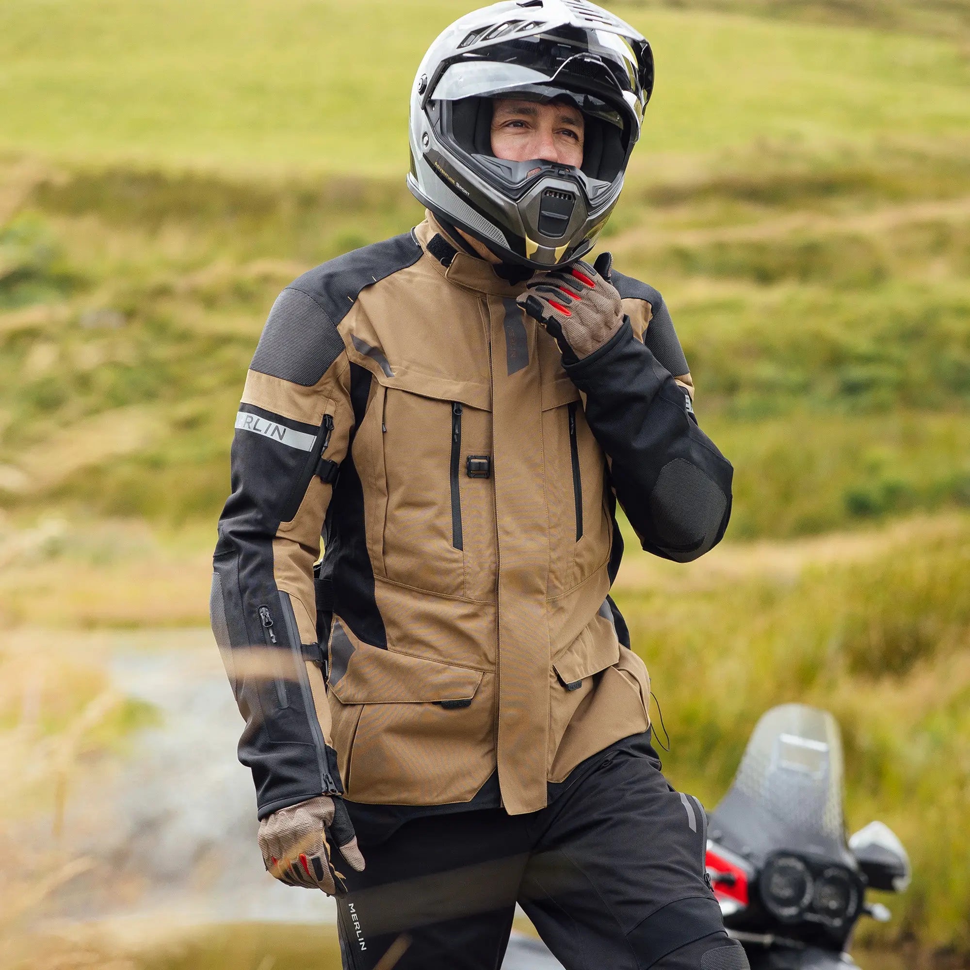 Merlin Akashi Pro D3O Laminated Jacket Desert FREE UK Delivery, FREE 365 Day Returns | Moto Central