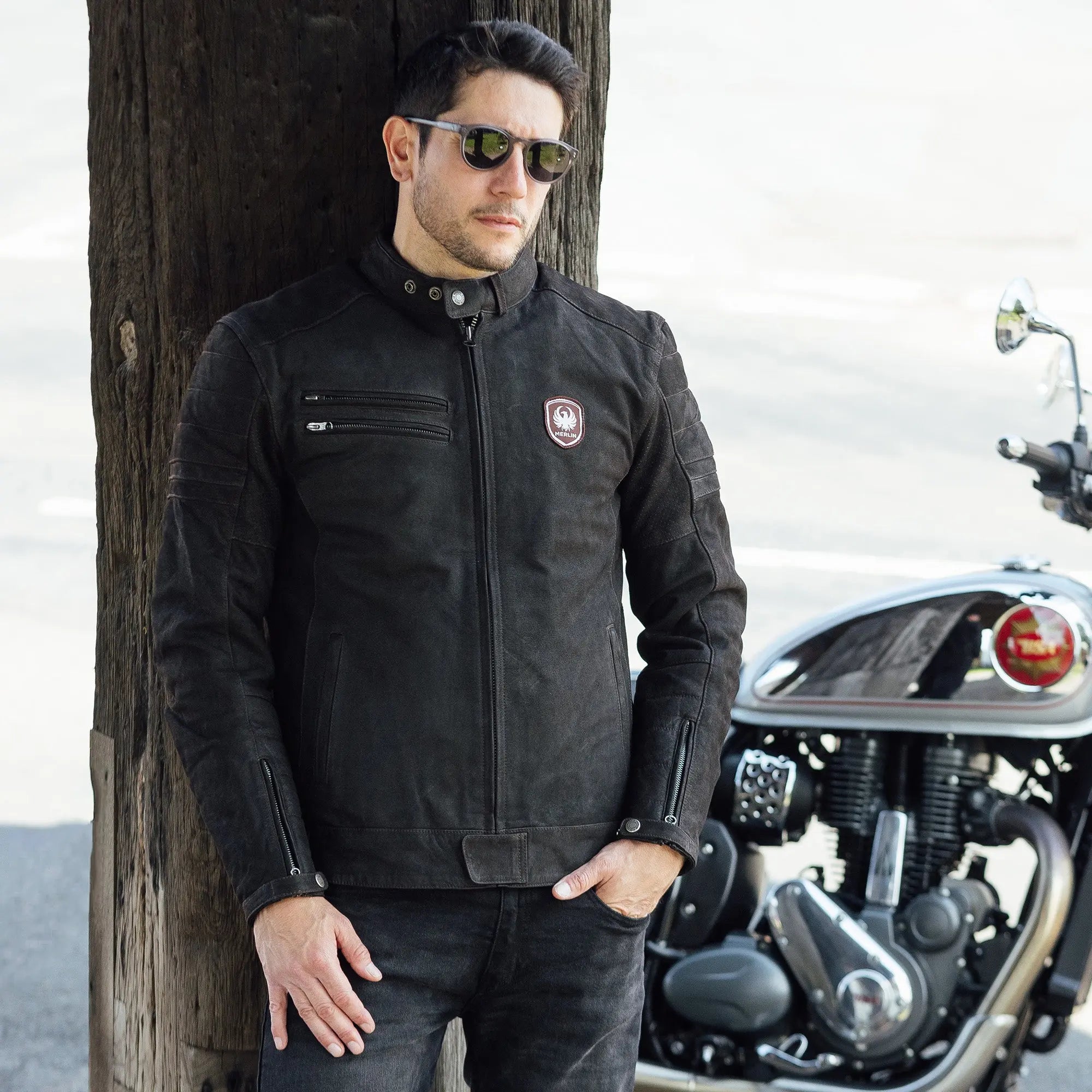 Merlin Alton 2 D3O Leather Jacket Brown FREE UK Delivery, FREE 365 Day Returns | Moto Central