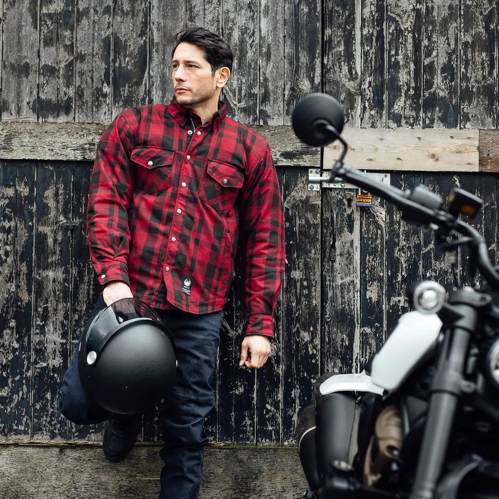 Merlin Axe Hydro Waterproof Kevlar Riding Shirt Red FREE UK Delivery, FREE 365 Day Returns | Moto Central