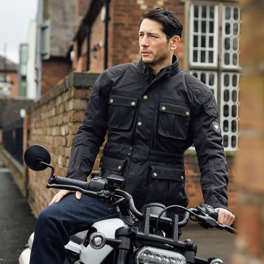 Merlin Burslem D3O Eco Laminated Textile Jacket Black FREE UK Delivery, FREE 365 Day Returns | Moto Central